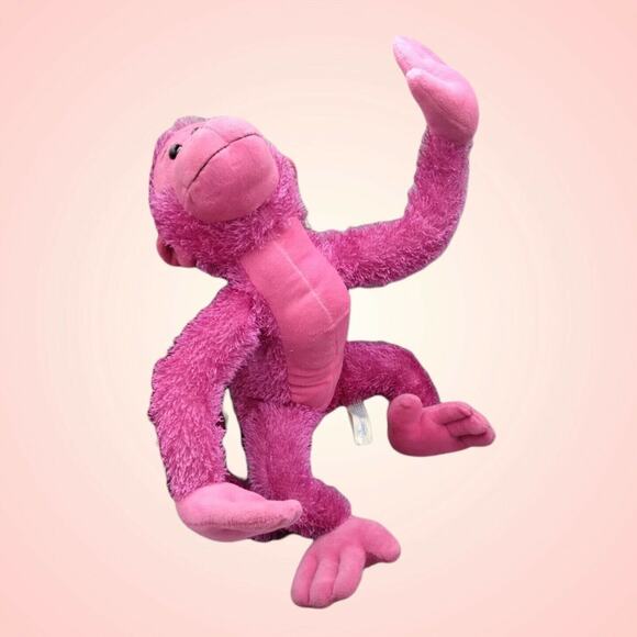 Wish Pets Posable Plush Pastel Monkey 2004 Harry 12” Stuffed Animal Pink Toy - Picture 6 of 9
